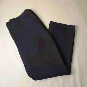 Chicos Womens Mid Rise Straight Leg Cropped So Slimming Pants Size 6 Navy Blue